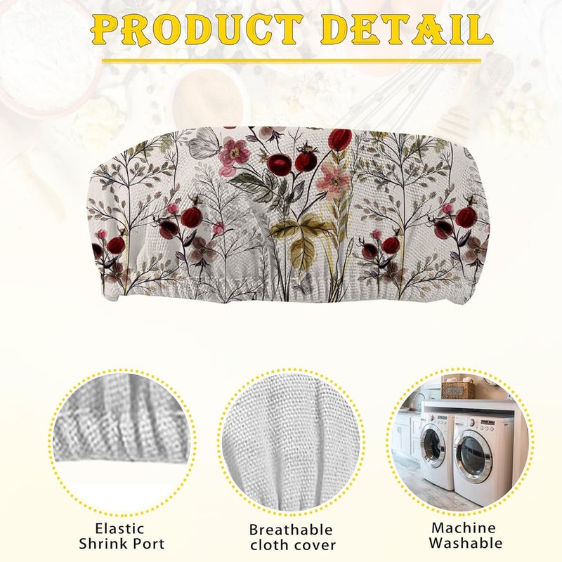 IGPPDO Vintage Flower 5- Pack Cloth Covers for Sourdough Starter Jar, Butterfly Cloth Covers Reusable Lid Top Proofing Bread Fermentation Baking Supplies for 3-4 Inch Jar Mouth - Image 4